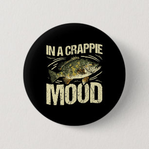 In Een Crappie Stemming Grappig Vissen Retro  Ronde Button 5,7 Cm