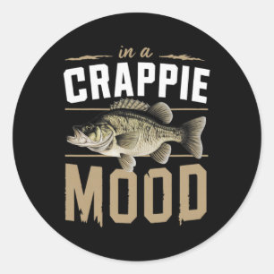 In een Crappie stemming Grappig vissen Ronde Sticker