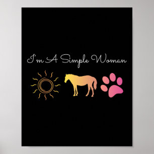 In een eenvoudige vrouw zonneschijn paard paardrij poster