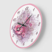In een Floral roze wandklok geschreven (Hoek)