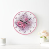In een Floral roze wandklok geschreven (Huis)