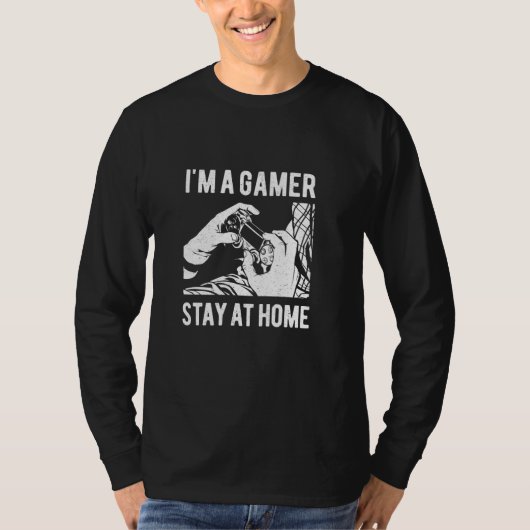 In een gamer Blijf thuis - Game Controller Joystic T-shirt (Voorkant)
