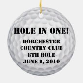 In één gat! golfbal keramisch ornament (Achterkant)