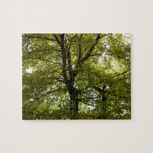 In een gele esdoorn herfst legpuzzel (Horizontaal)