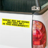 IN EEN HANDBASKET HELPEN BUMPERSTICKER (Op Truck)