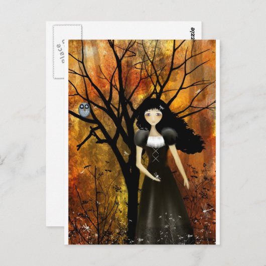 In een herfstbos briefkaart (Voorkant / Achterkant)