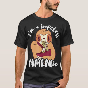 In een hopeloze Ramentic Funny Sloth Japanse Ramen T-shirt