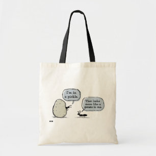 In een kaartje Funny Cartoon Humoureus Tote Bag