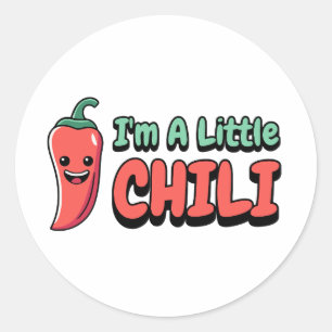 In een kleine chili! Schattigee Chili Pepper Carto Ronde Sticker