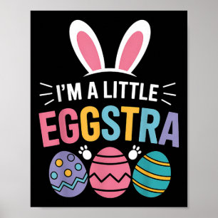 In een kleine eierstra grappig paashaas voor peute poster