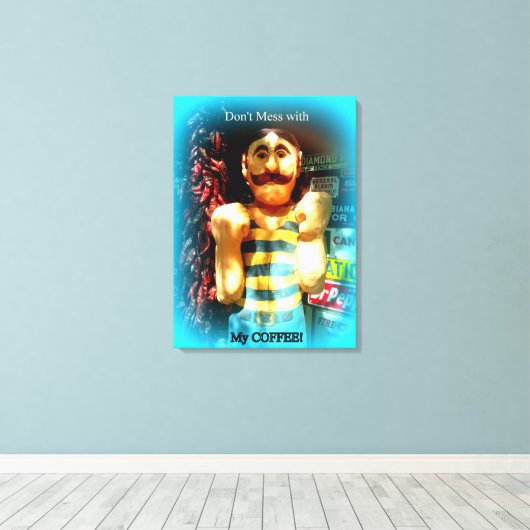 in een koffiedoek verpakt doek canvas afdruk (Insitu (Houten vloer))