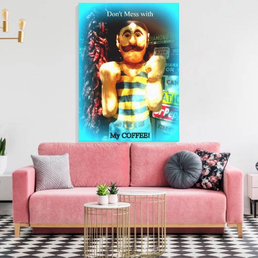 in een koffiedoek verpakt doek canvas afdruk (Insitu (Woonkamer))