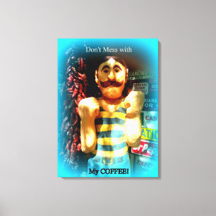 in een koffiedoek verpakt doek canvas afdruk