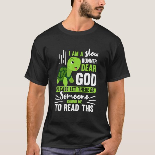 In een langzaam loper Turtle Running Team T-shirt (Voorkant)