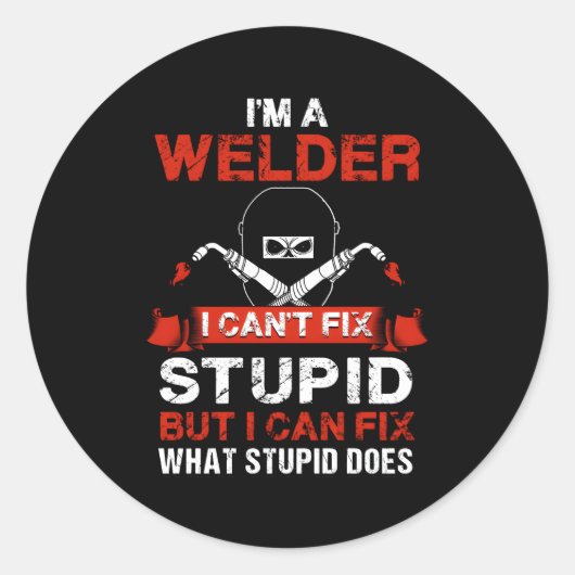 In een lasser lassen trouwbenodigdheden voor papa ronde sticker (Voorkant)