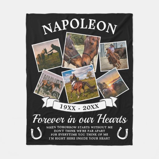 In een liefdevol geheugenpaard fleece deken (Voorkant)