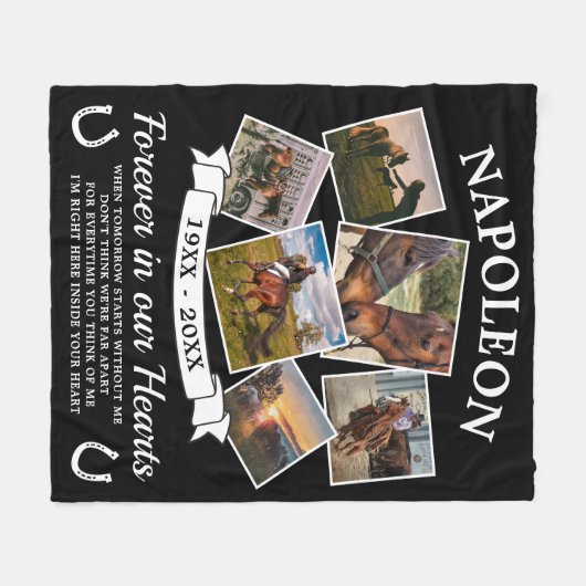 In een liefdevol geheugenpaard fleece deken (Voorkant (Horizontaal))