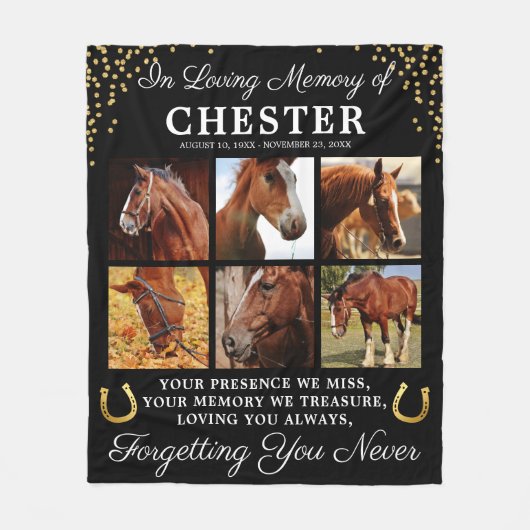 In een liefdevol geheugenpaard fleece deken (Voorkant)