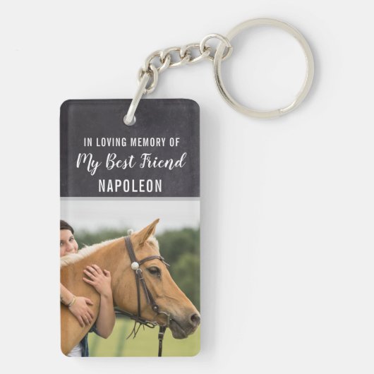 In een liefdevol geheugenpaard sleutelhanger (achterkant)