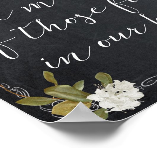 In een liefdevol trouwbord ivoor floral poster (Hoek)