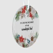 In een liefhebbend geheugen: Poinsettia & Pine Con Ornament (voorkant)