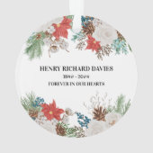 In een liefhebbend geheugen: Poinsettia & Pine Con Ornament (achterkant)