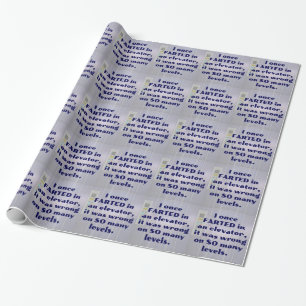 In een lift, FART JOKE, DAD JOKE Cadeaupapier
