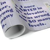 In een lift, FART JOKE, DAD JOKE. Cadeaupapier (Rol Hoek)