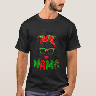 In een meloen Mama Messy Bun Watermelon Zomer T-shirt