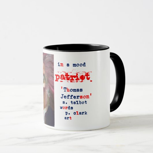In een Mood Patriot 'Thomas Jefferson' Coffee Cup Mok (Voorkant rechts)