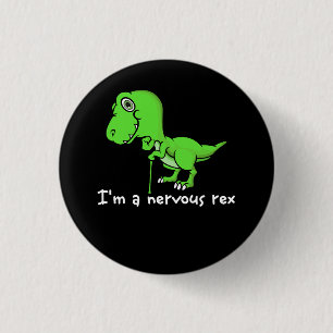In een nerveuze rex mentale gezondheid bewustzijn ronde button 3,2 cm