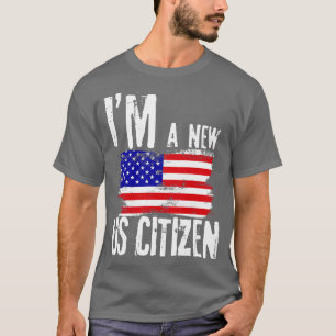 In een nieuw Amerikaans staatsburgerschap VS T-shi T-shirt