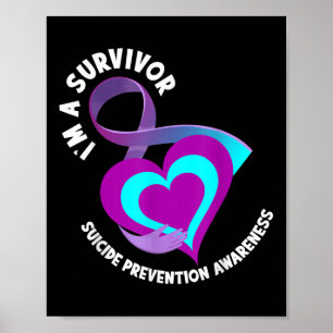 In een overlevende steun zelfmoordpreventie bewust poster