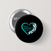 In een overlevende vlinder eierstokkanker bewustzi ronde button 5,7 cm (Voorkant /achterkant)