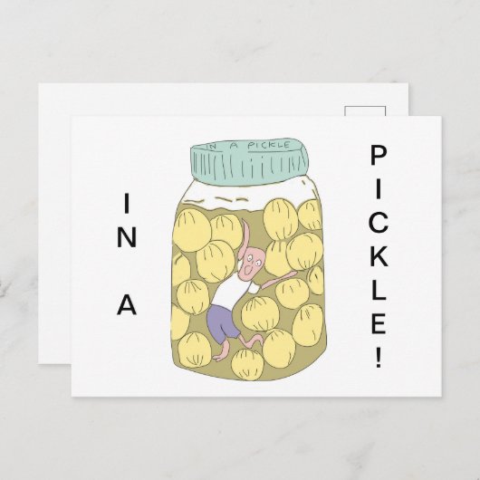 In een pekelpostkaart met een picklevlovers op uie briefkaart (Voorkant / Achterkant)