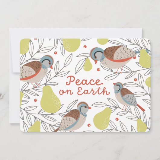 In een perenboom feestdagenkaart (Voorkant)