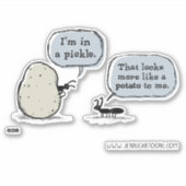 In een pickle Funny Weird Cartoon Vinyl Sticker (Voorkant)