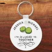 In een Pickle samen Funny Quote Couple namen Sleutelhanger (Achterkant)