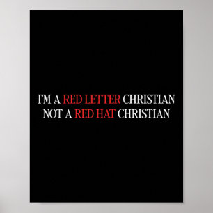 In een rode letter Christelijk geen rood Pet Chris Poster