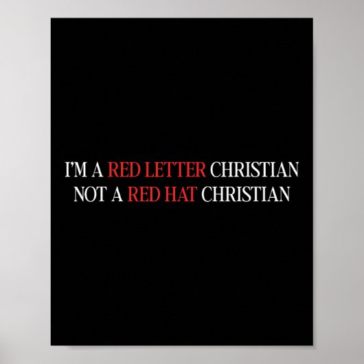 In een rode letter Christelijk geen rood Pet Chris Poster (Voorkant)