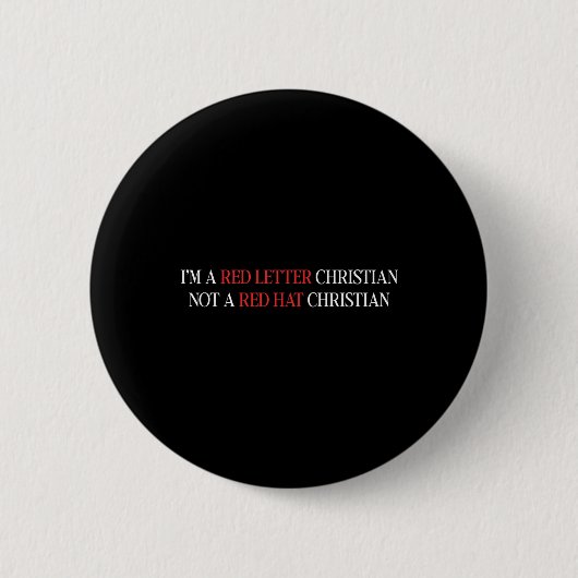 In een rode letter Christelijk geen rood Pet Chris Ronde Button 5,7 Cm (Voorkant)