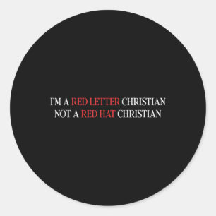 In een rode letter Christelijk geen rood Pet Chris Ronde Sticker