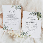 In één roestrijk Eucalyptus Greenery Wedding Kaart<br><div class="desc">Dit elegante collectie is uitgerust met gemengde groenbladeren van de waterverf,  die in combinatie zijn met een klasbare serif- en delicate sans-lettertype in zwart,  met ruimte om details op de achterzijde toe te voegen. Overeenkomende objecten beschikbaar.</div>