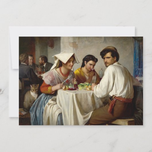 In een Romeinse Osteria door Carl Bloch Bedankkaart (Voorkant)