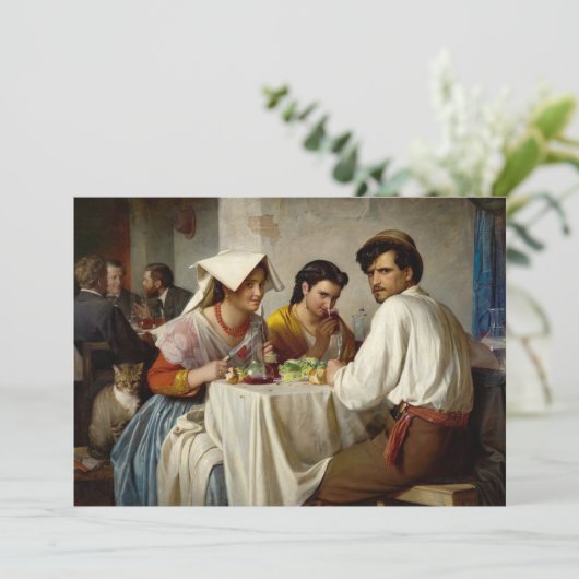 In een Romeinse Osteria door Carl Bloch Bedankkaart (Staand voorkant)