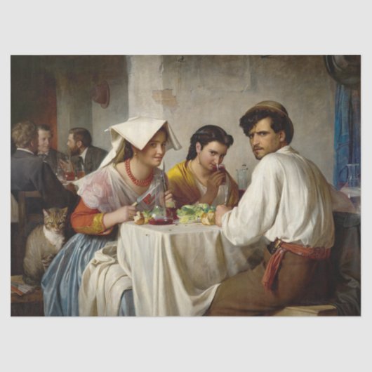In een Romeinse Osteria door Carl Bloch Tissuepapier (Voorkant)