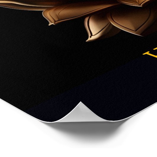 In een serene omgeving zit een prachtige gouden Bo Poster (Hoek)