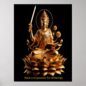 In een serene omgeving zit een prachtige gouden Bo Poster (Voorkant)