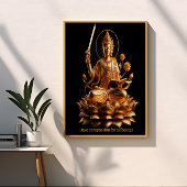 In een serene omgeving zit een prachtige gouden Bo Poster