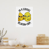 In Een Serieuze Relatie-chip Grappige Voedselgrap Poster (Keuken)